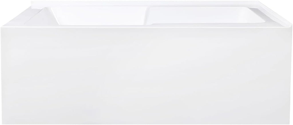 Aqua Eden VTAM6032R22S 60-Inch Acrylic 2-Wall Corner Alcove Tub with Corner Apron, Right Hand Drain Hole, White