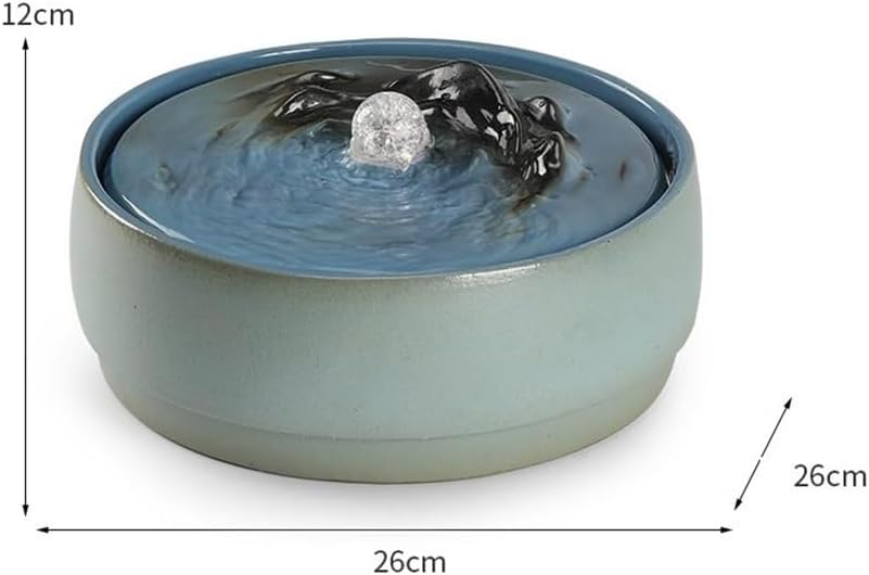 Tabletop Chinese-Style Circulating Water Fountain Tabletop Home Office Decoration Decor(Blue)