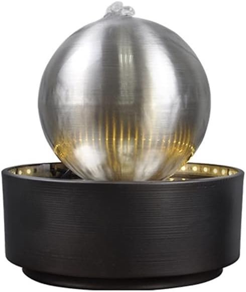 Tabletop Fountains Spherical Tabletop Fountain with LED Lights Creative Decoration Running Water Desktop Fountain Office Living Room Coffee Table Exquisite Decoration