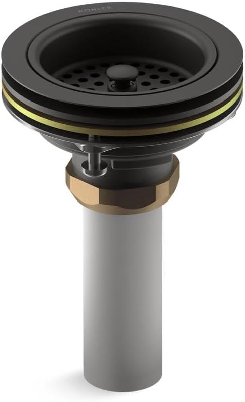 KOHLER 8801-BL Duostrainer Sink Strainer with Tailpiece, Fits Most Standard Kicthen Sinks, Matte Black