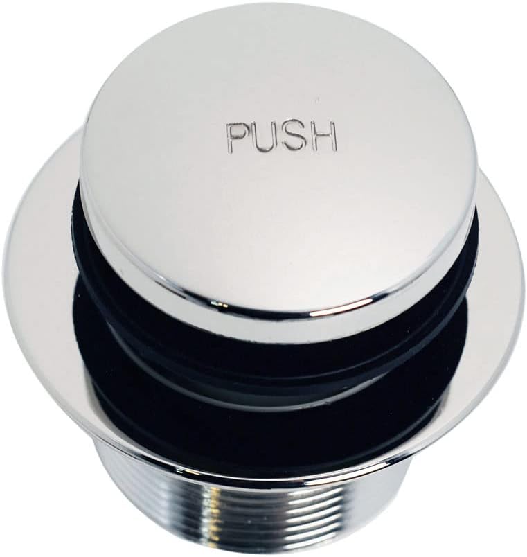 Westbrass Y593144CP-12 14' Black Tubular Bath Waste & Overflow Assembly with Tip-Toe Drain Plug and Two-Hole Faceplate, Polished Chrome (12-Pack)