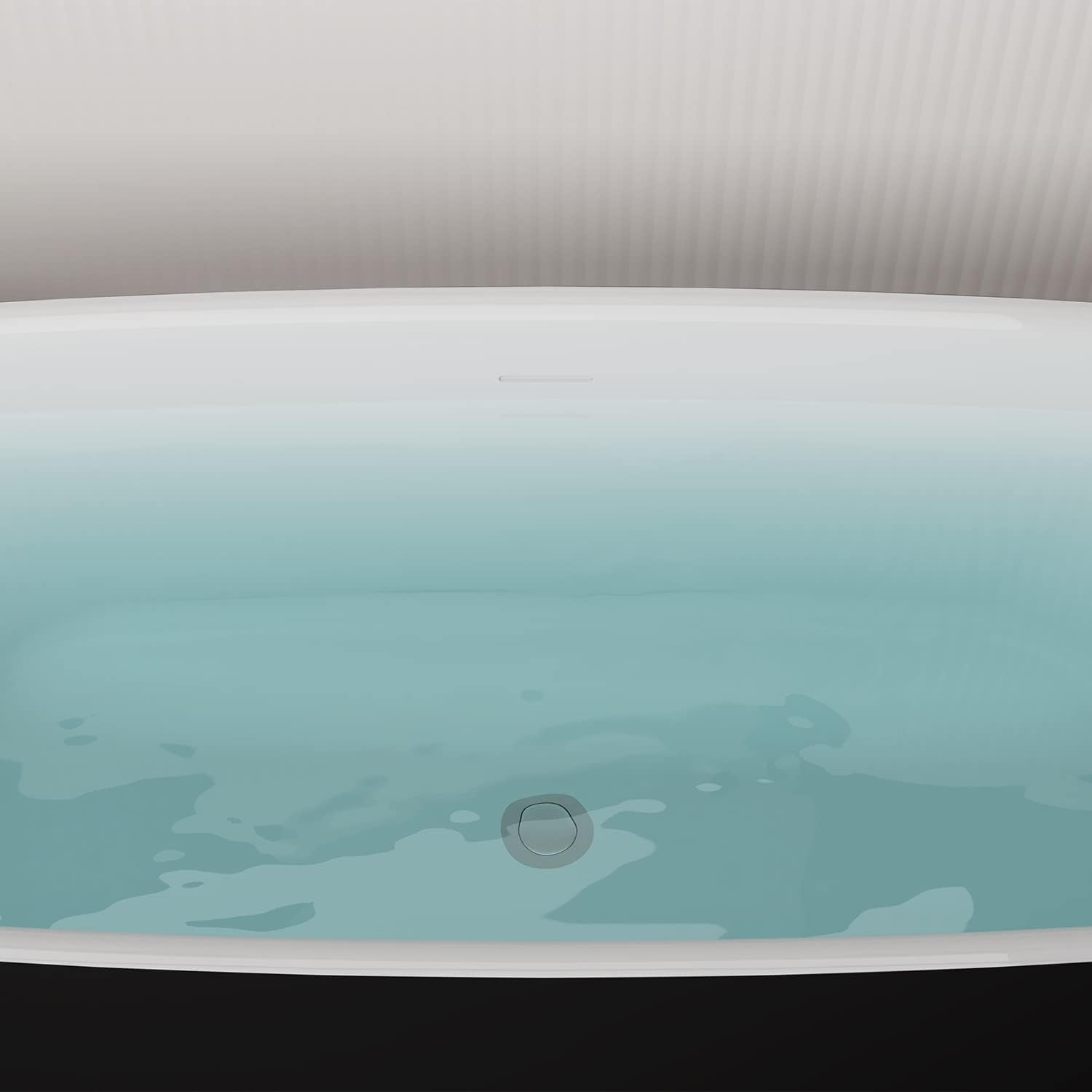 63' Lucite Acrylic Freestanding Bathtub, Rectangular Shape Contemporary Soaking Tub with Toe-tap Chrome Center Drain, Slotted Overflow, cUPC Certified, Matte Black
