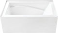 Aqua Eden VTAM5432L22D 54-Inch Anti-Skid Acrylic 3-Wall Alcove Tub with Left Hand Drain, Glossy White