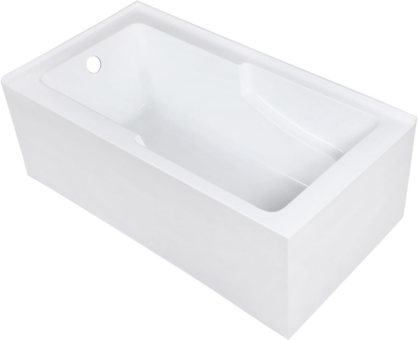 Aqua Eden VTAM6032L22S 60-Inch Acrylic 2-Wall Corner Alcove Tub with Corner Apron, Left Hand Drain Hole, White