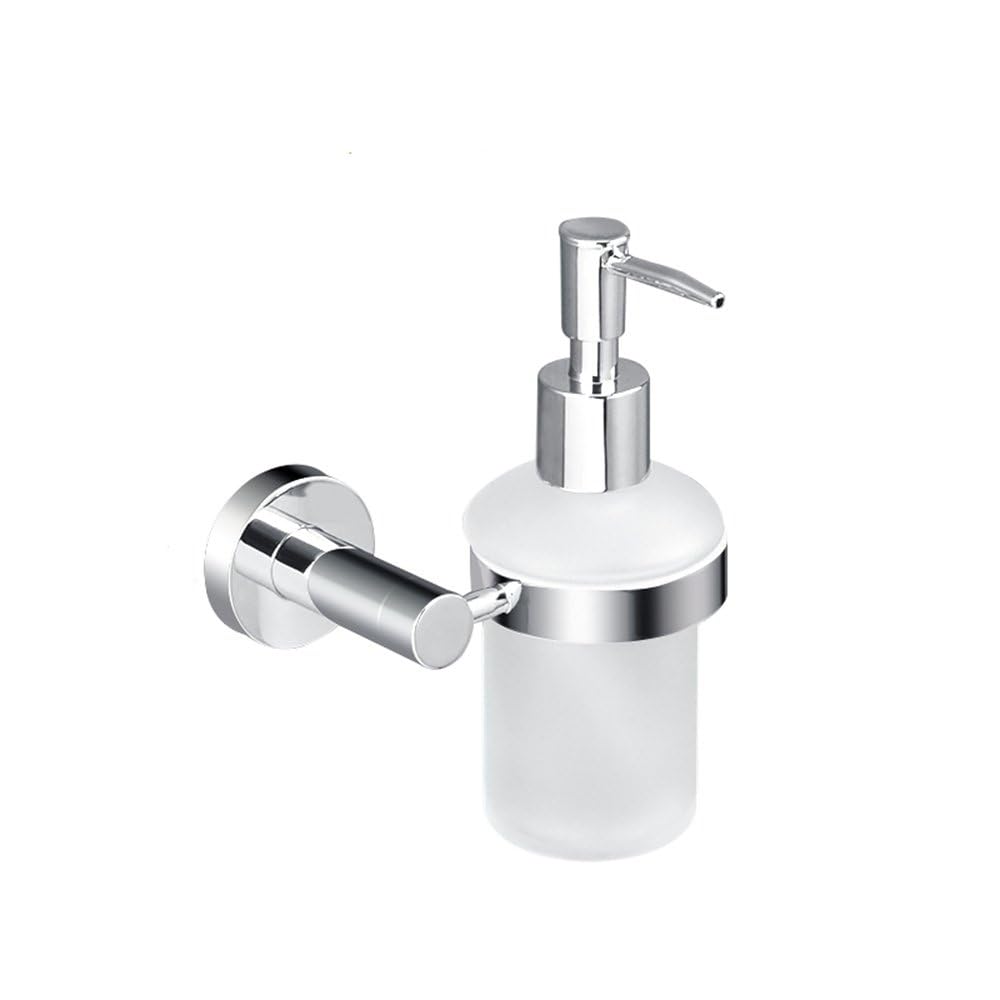 Polished Chrome Bathroom Accessories - Towel Rack, Soap Dish, Toilet Brush & Robe Hook - Modern Wall-Mounted Restrooms(Soap Dispenser)