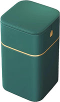 HIHELO Trash Bin Trash Can,Nordic Style Seal Press for Kitchen Bathroom Office Storage Bucket Dustbins Accessories with Lid Garbage Deep Green Deep Blue 15L Kitchen Trash Can (Color : Deep Green)