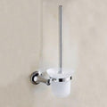Chrome Plated Double Towel Bar Bathroom Accessories - Modern Wall-Mounted Towel Rack, Robe Hook, Soap Basket(Toilet Brush Holder)