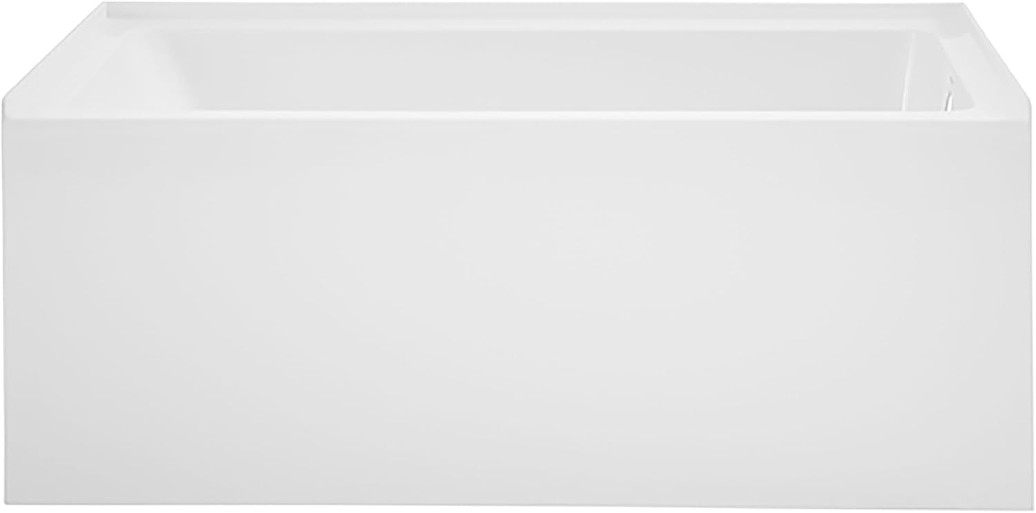 Voltaire 54 x 30 Skirted Right Drain Soaking Alcove Bathtub in Glossy White
