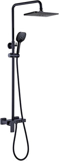 Shower Fixtures Brass Shower Faucets Sets Wall Mount 3 Function Exposed Shower System Complete Set with High Pressure Shower Head (Color : Black)
