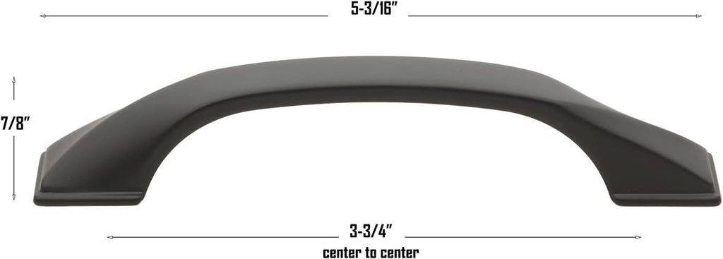 GlideRite 3-3/4 in. (96mm) Center to Center Twisted Bar Pull, Matte Black - 4841-128 (50 Pack)