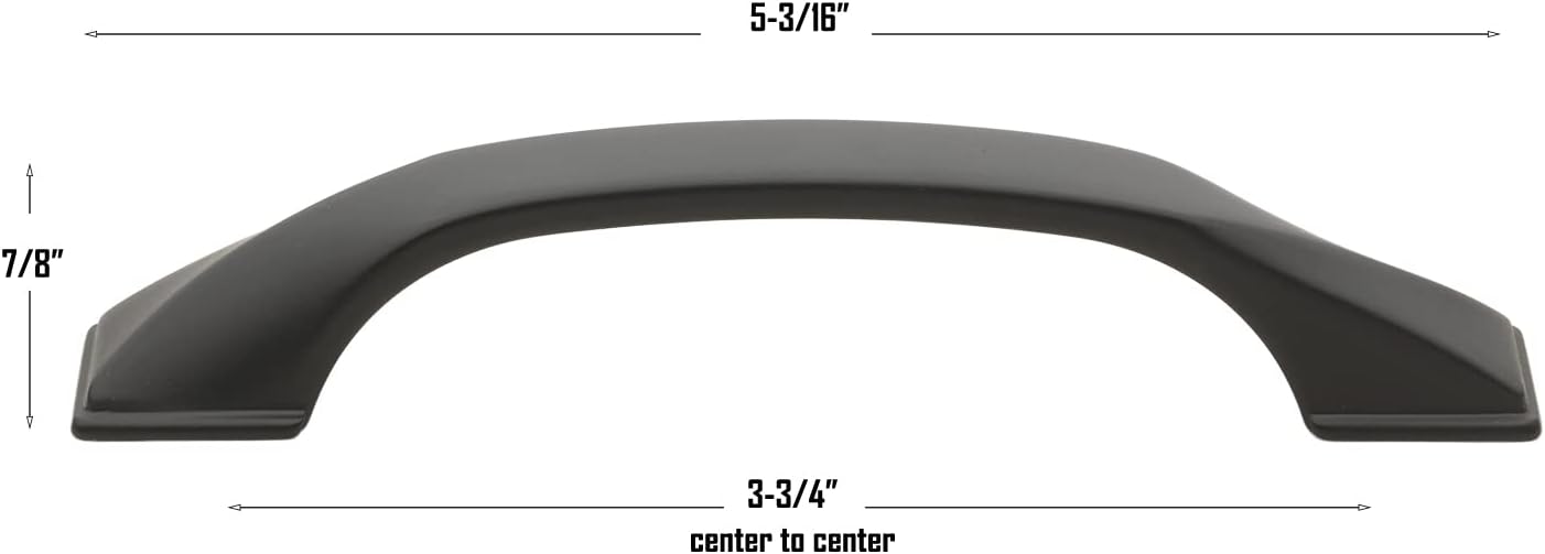 GlideRite 3-3/4 in. (96mm) Center to Center Twisted Bar Pull, Matte Black - 4841-128 (50 Pack)