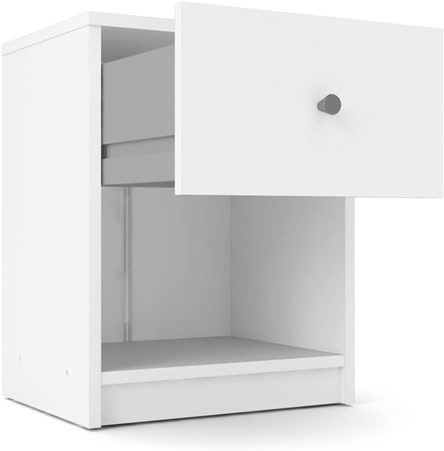 Pemberly Row Set of 3 Wood Double Dresser and Chest and Nightstand in White
