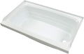 Lippert Replacement 24' x 46' White Bathtub with Right Drain, Scratch-Resistant ABS Acrylic for RVs, Travel Trailers, 5th Wheels, Motorhomes - W2446RHSPK