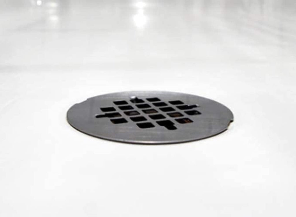 Westbrass D206P-50-62 2' No-Caulk PVC Compression Shower Drain with 4-1/4' Round Grid Cover, Matte Black (50-Pack)