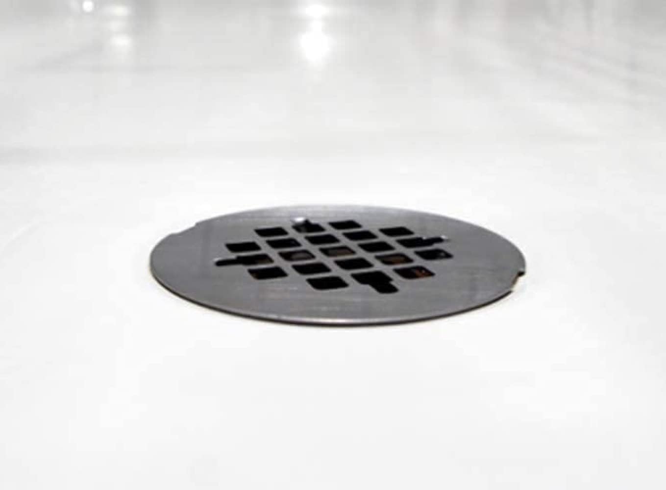 Westbrass D206P-50-62 2' No-Caulk PVC Compression Shower Drain with 4-1/4' Round Grid Cover, Matte Black (50-Pack)