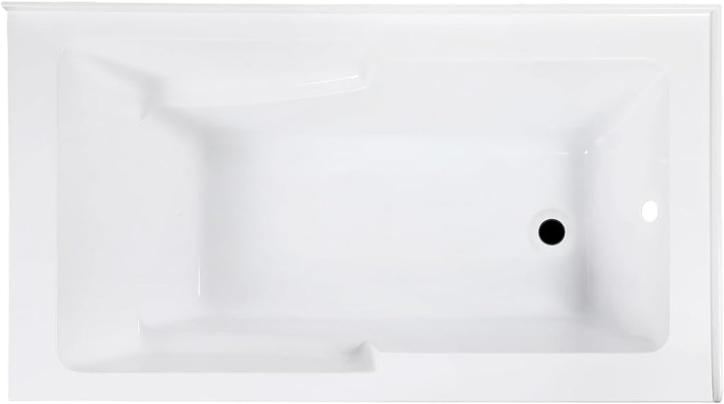 Aqua Eden VTAM6032R22S 60-Inch Acrylic 2-Wall Corner Alcove Tub with Corner Apron, Right Hand Drain Hole, White