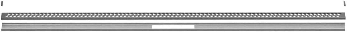 Schluter Kerdi-Line-Vario Linear Shower Drain Kit - Ideal for Modern Bathroom Renovations - 48' Stainless Steel Channel, D13-Herringbone, Pewter - KLVRID13TSG122