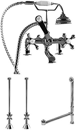Cambridge Plumbing CAM463D-6-PKG-CP Deck Mount Claw Foot Tub44; Polished Chrome