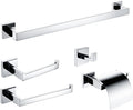Heavy-Duty Chrome Bathroom Hardware - Towel Bar, Toilet Paper, Robe Hook - Polished Accessories Bathroom, Kitchen, More(5 Pcs Set)