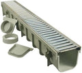 NDS 864GMTL Pro Series Channel Drain Kit, Polyolefin and Steel with Metal Grate, 5 x 39-In. - Quantity 3