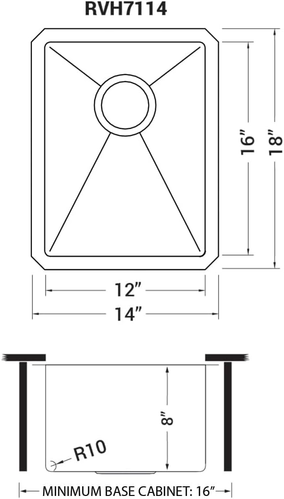 Ruvati 14-inch Polished Brass Matte Gold Stainless Steel Undermount Bar Prep Sink - RVH7114GG