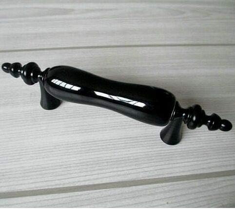 Southst 76mm Black Furniture Handle Black Dresser Cupboard Pull 3' Kit Cabinet Drawer Handle Pull Knob Furniture Hardware Decorate