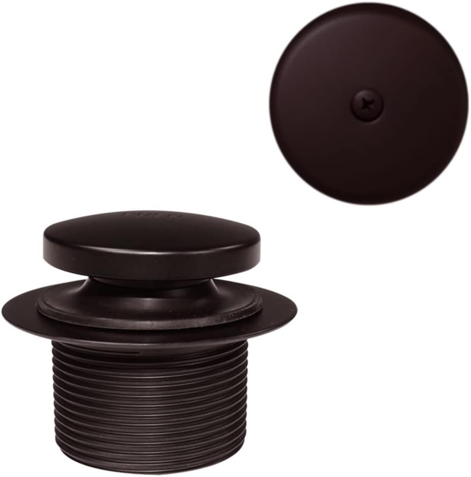 Westbrass D93-50-12 1-1/2' Coarse Thread Tip-Toe Bathtub Drain Plug Trim Set with One-Hole Overflow Faceplate, Oil Rubbed Bronze (50-Pack)