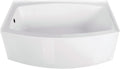 Aqua Eden VTDR603022L 60-Inch Acrylic Curved Apron 3-Wall Alcove Tub with Left Hand Drain Hole, White