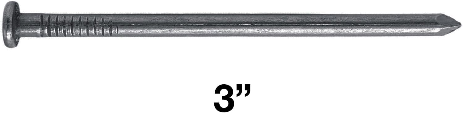 3' Bright Common Framing Nail (10D) - Heavy-Duty Fastener Designed for Interior Construction Applications - Uncoated Carbon Steel with Smooth Shank - Load Bearing - 42 X 1 POUND BOXES (~2,436 Nails)