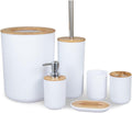Bathroom Accessories Set 6 Pieces Room Toothbrush Holder Soap Dispenser Toilet Brush Trash Can Essential(D)