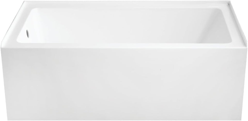 Aqua Eden VTAP6032L22 60-Inch Acrylic 3-Wall Alcove Tub with Left Hand Drain Hole, Glossy White