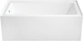 Aqua Eden VTAP6032L22 60-Inch Acrylic 3-Wall Alcove Tub with Left Hand Drain Hole, Glossy White