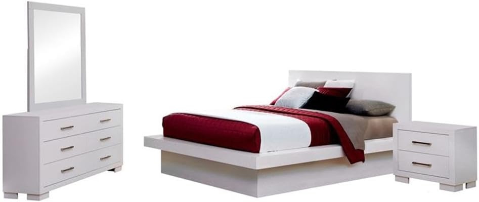 Coaster Jessica California King Bed 4-Piece Set, Cream White