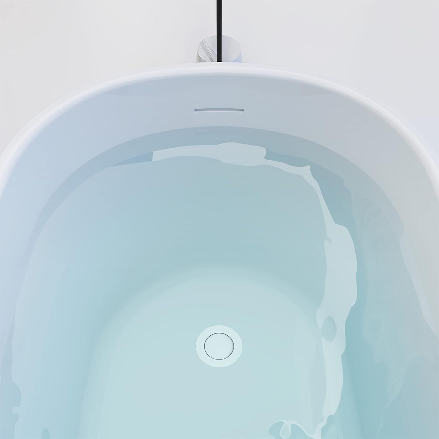 59' Acrylic Freestanding Bathtub, Single Slipper Free Standing Tub, Soaking Tub with Integrated Slotted Overflow, Toe-Tap Chrome Drain, cUPC Certified, Matte Black