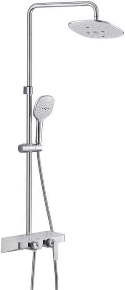 Shower Set Chrome Plated Brass Body ABS and Spray Shower Wall- Mounted Shower Combination Set with Function 3 Thermostatic Bathtub Shower Faucet Bath