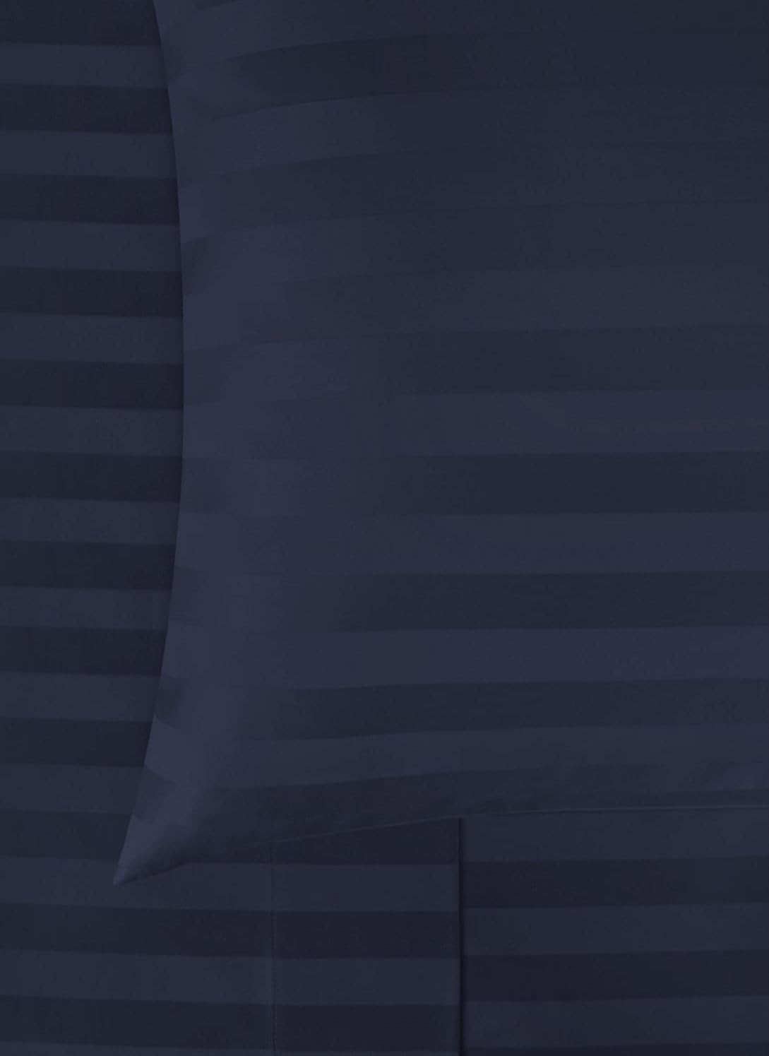 1000 Thread Count Damask Stripe 5 Piece Duvet Cover Set Super King Size 108x98 Inch 100% Egyptian Cotton (1 Duvet Cover & 4 Pillow Shams) Zipper Closure & Corner Ties, Navy Blue Striped