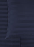 1000 Thread Count Damask Stripe 5 Piece Duvet Cover Set California King Size 104x98 Inch 100% Egyptian Cotton (1 Duvet Cover & 4 Pillow Shams) Zipper Closure & Corner Ties, Navy Blue Striped