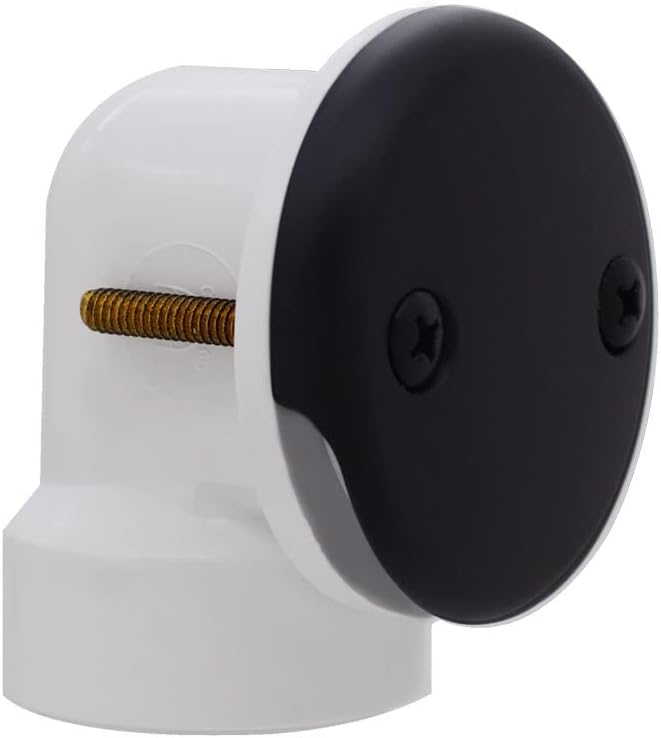 Westbrass D4972-12-62 1-1/2' Bath Waste & Overflow Assembly with Pull Drain Stopper and Two-Hole Faceplate Top Elbow - SCH. 40 PVC, Matte Black (12-Pack)