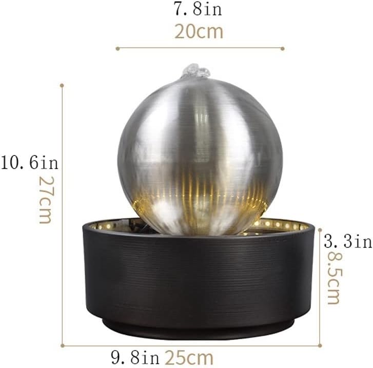 Tabletop Fountains Spherical Tabletop Fountain with LED Lights Creative Decoration Running Water Desktop Fountain Office Living Room Coffee Table Exquisite Decoration
