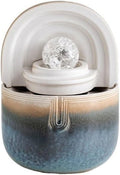 GLigeT Tabletop Fountain Small Office Spinning Ball Fortune Feng Shui Wheel Creative Simplicity Fountain Ceramic Desktop Ornaments Water Fountain Decor(Blue)