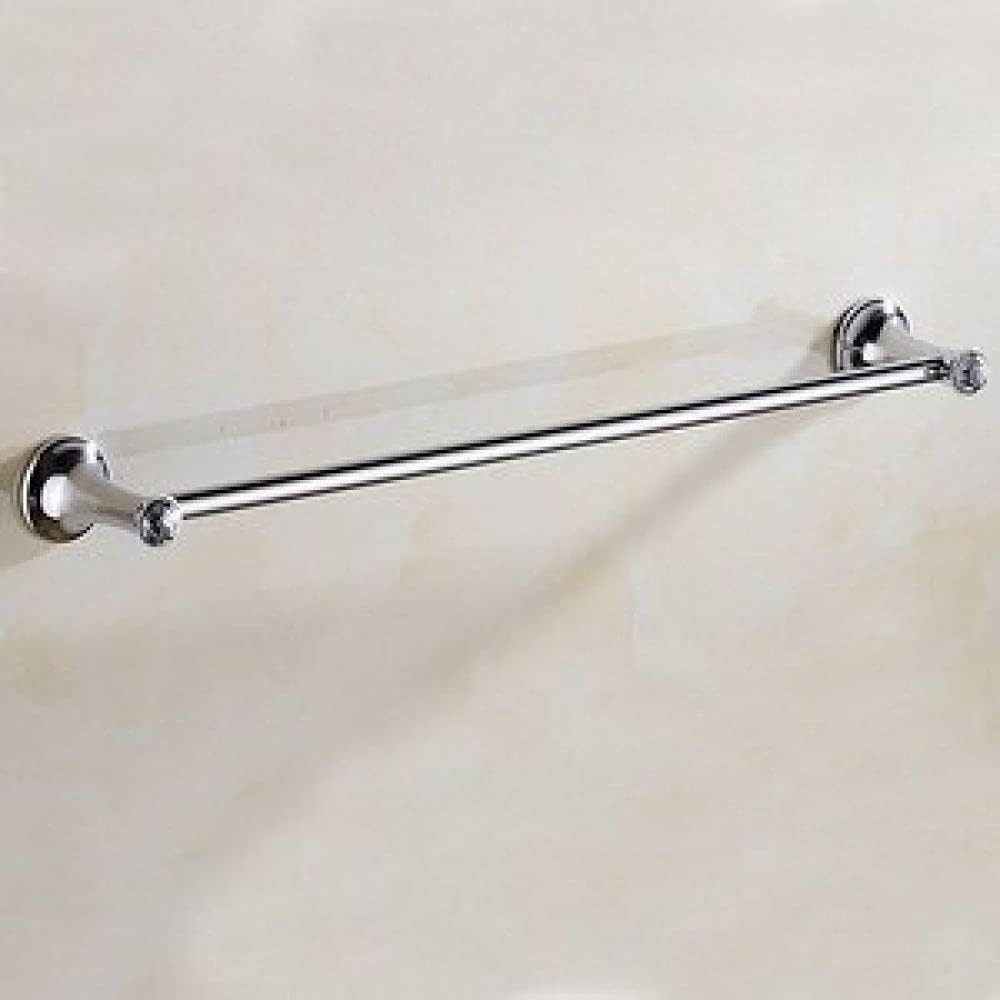 Chrome Plated Double Towel Bar Bathroom Accessories - Modern Wall-Mounted Towel Rack, Robe Hook, Soap Basket(Towel Bar)