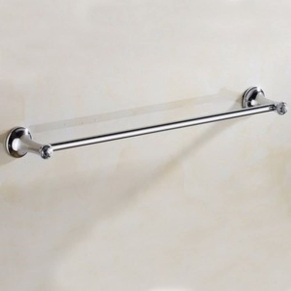 Chrome Plated Double Towel Bar Bathroom Accessories - Modern Wall-Mounted Towel Rack, Robe Hook, Soap Basket(Towel Bar)