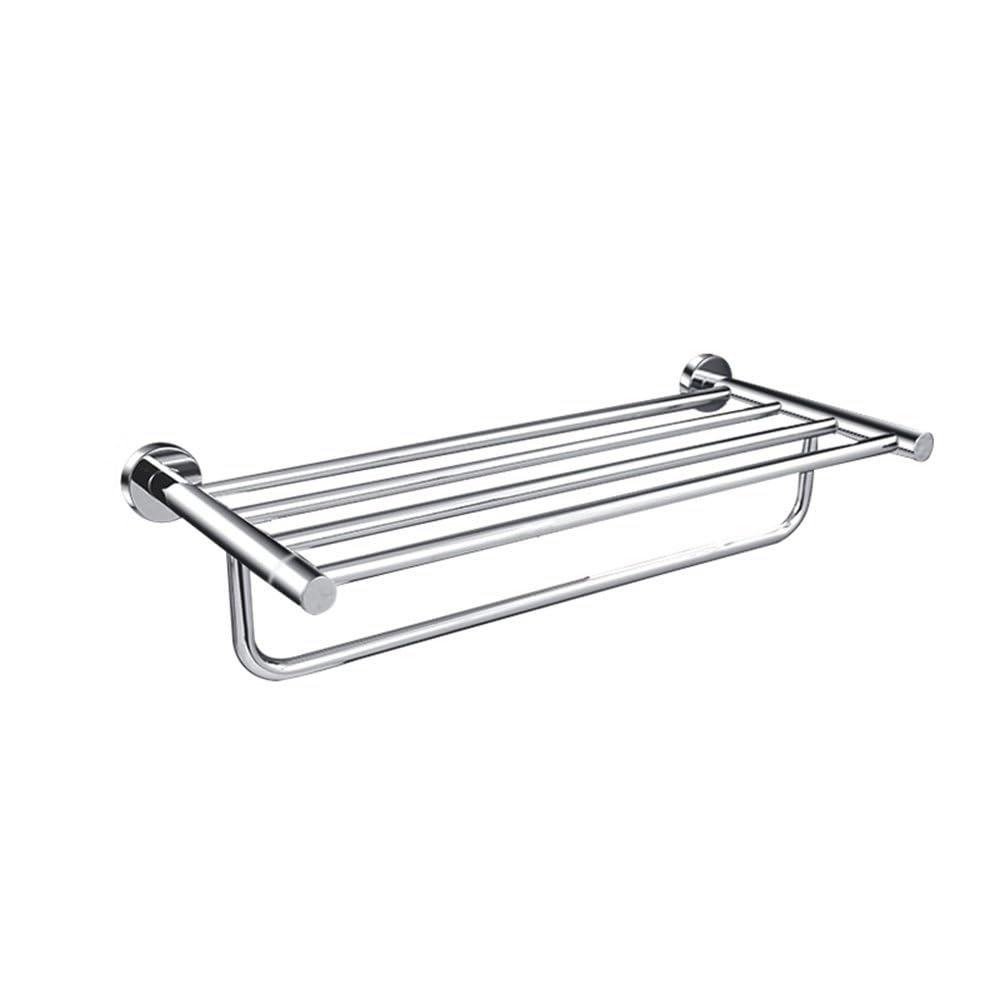 Polished Chrome Bathroom Accessories - Towel Rack, Soap Dish, Toilet Brush & Robe Hook - Modern Wall-Mounted Restrooms(Towel Rack)