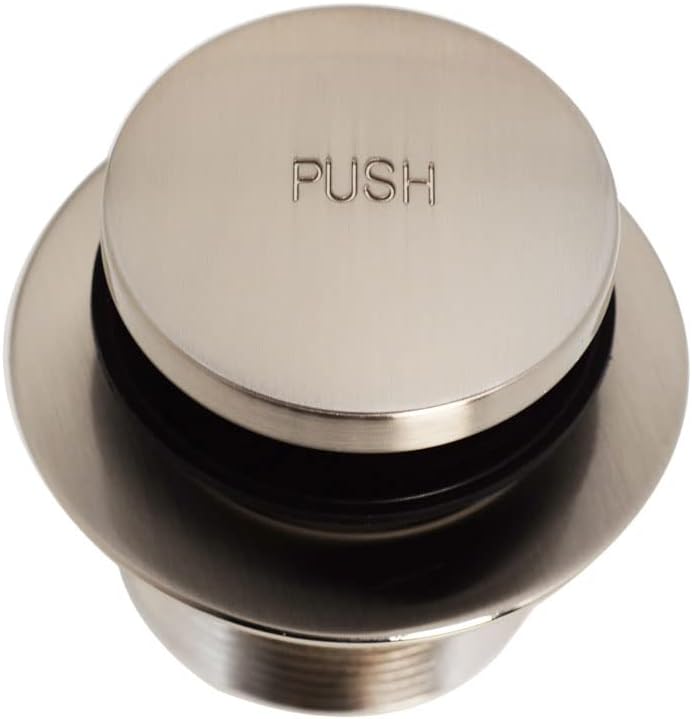 Westbrass A593244-07 14' x 1-1/2' White Tubular Bathtub Waste & Overflow Assembly with Tip-Toe Drain Plug and 2-Hole Faceplate, Satin Nickel (Pack of 12)