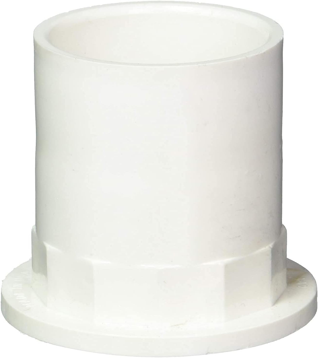 Westbrass 442P-48 1-1/2' NPMS Thread x 2-1/2' Straight Tub Drain Adapter with Slip Inlet, Sch 40 PVC White (48-Pack)
