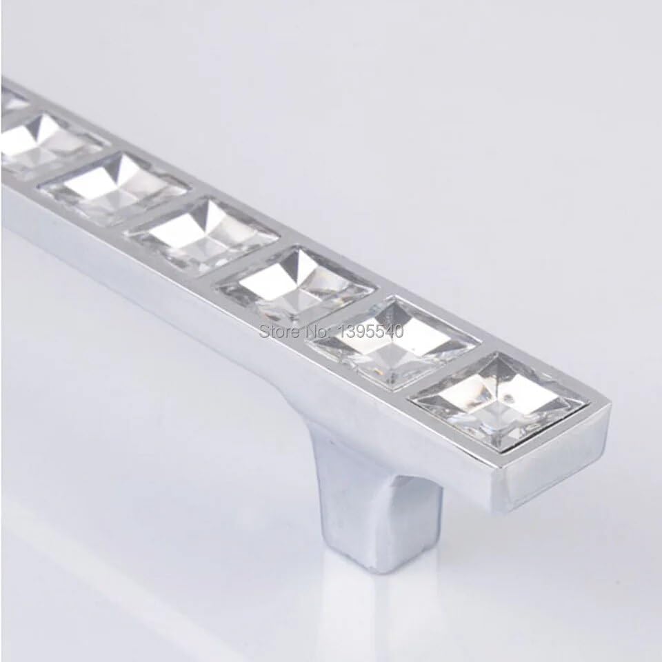 Southst 10pcs 96mm Square Crystal Cabinet Drawer Handle Furniture Hardware Kit Knobs Wardrobe Closet Pulls Shoes Box Handles
