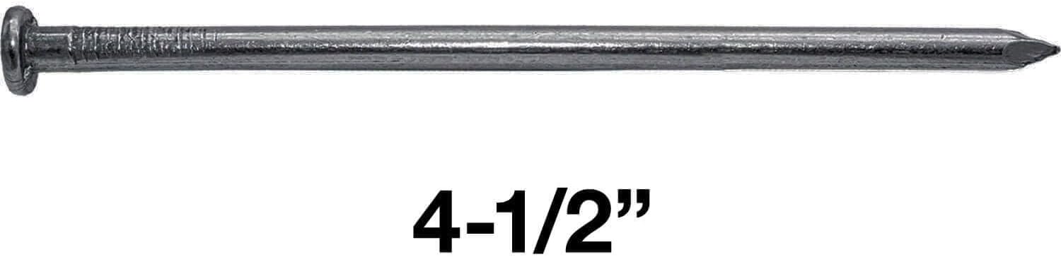 4-1/2' Bright Common Framing Nail (30D) - Heavy-Duty Fastener Designed for Interior Construction Applications - Uncoated Carbon Steel with Smooth Shank - Load Bearing - 9 X 5 POUND BOXES ~900 Nails