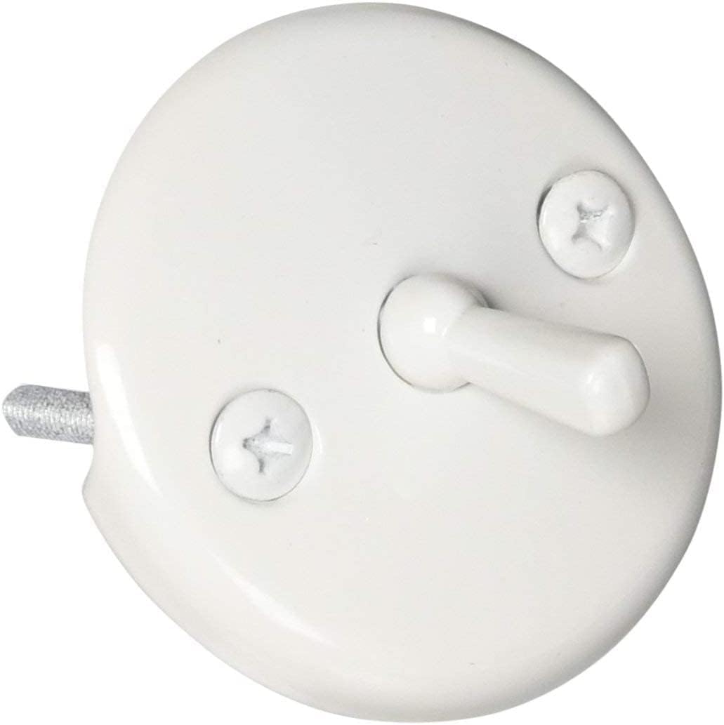 Westbrass A323-50 14' Bath Waste & Overflow Assembly with Trip Lever and Beehive Strainer Grid Drain, Powder Coat White