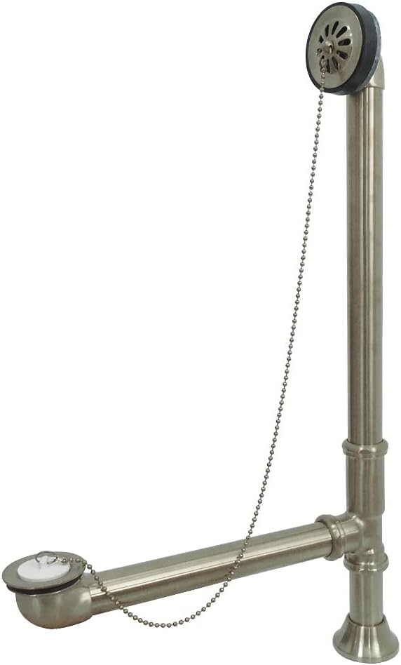 Kingston Brass CC2098 Brass Claw Foot Bath Drain, Brushed Nickel,27' Length