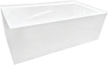 Aqua Eden VTAM6032R21TS 60-Inch Acrylic 2-Wall Corner Alcove Tub with Right Hand Drain, White